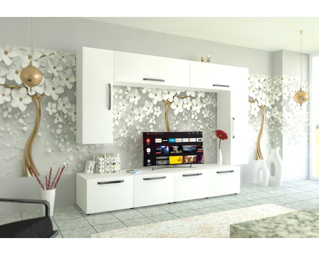 Living Armonia MDF Alb Mat - Varianta 1 cu manere